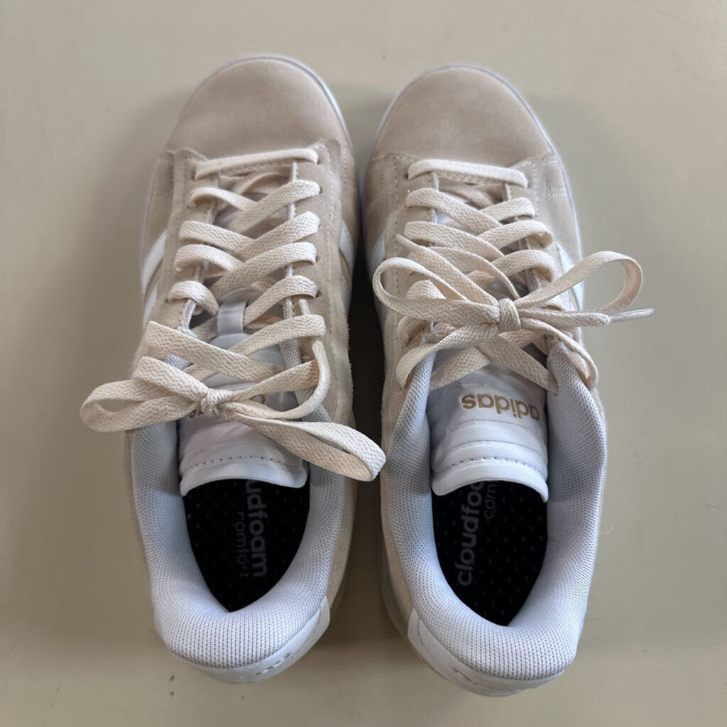 Adidas Beige/ White Grand Court Alpha Sneakers 7.5