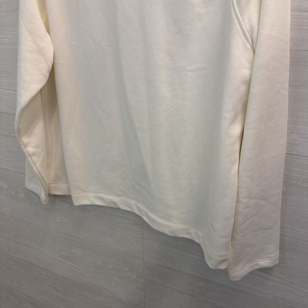 Loft White Ruffle Mock Neck Long Sleeve Sweater Extra Large