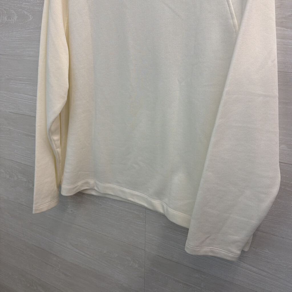 Loft White Ruffle Mock Neck Long Sleeve Sweater Extra Large