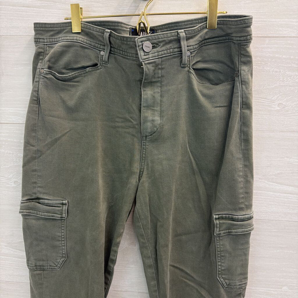 Paige Green Side Pocket Skinny Leg Pants 32