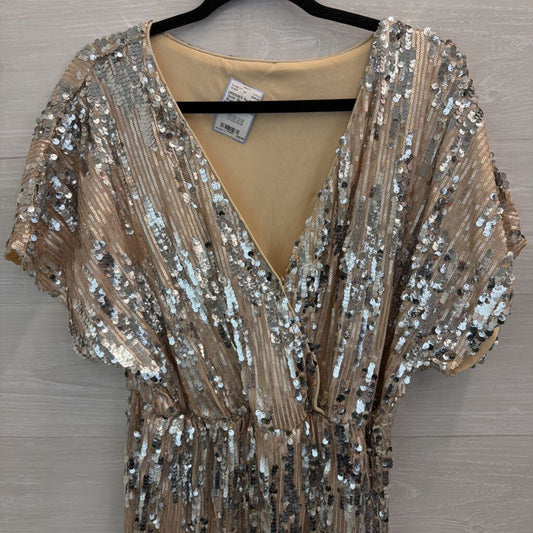 Gold/ Silver Sequin Short Sleeve Dress XXL