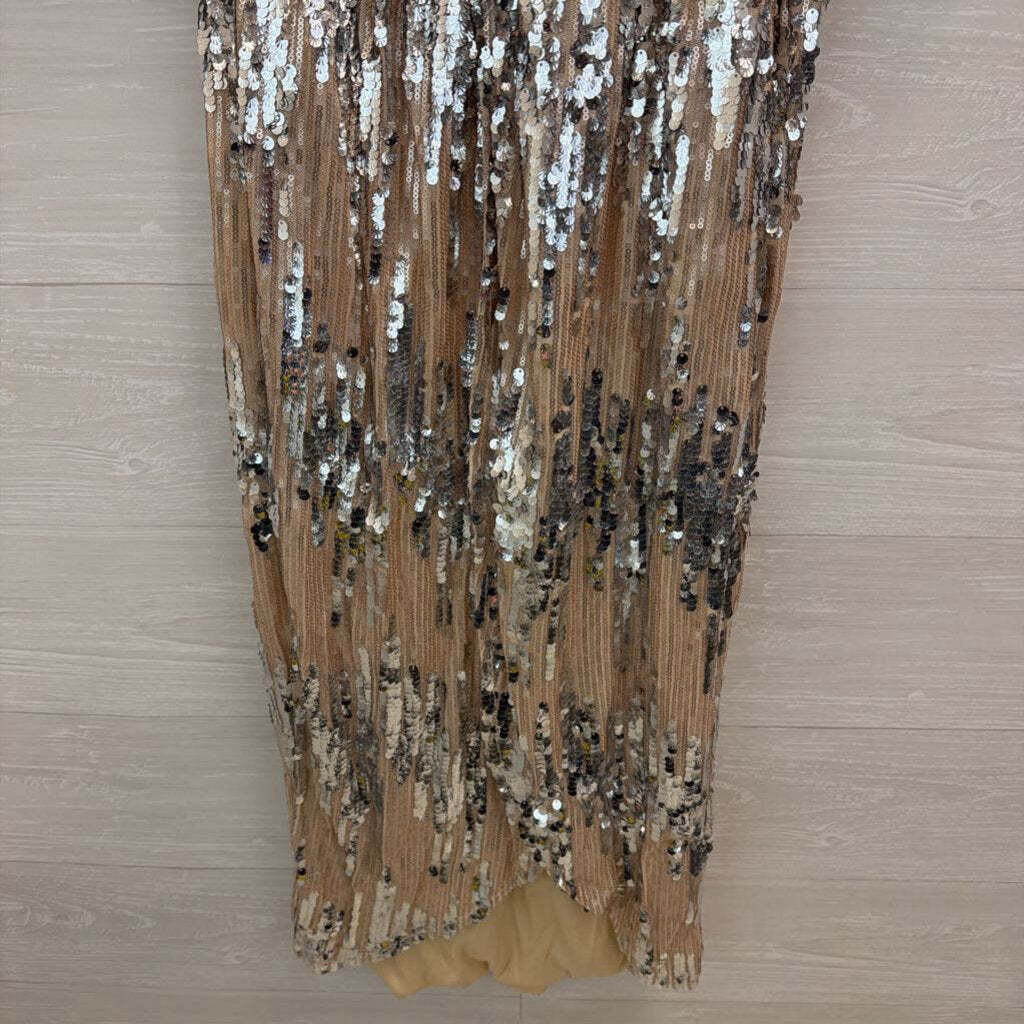 Gold/ Silver Sequin Short Sleeve Dress XXL