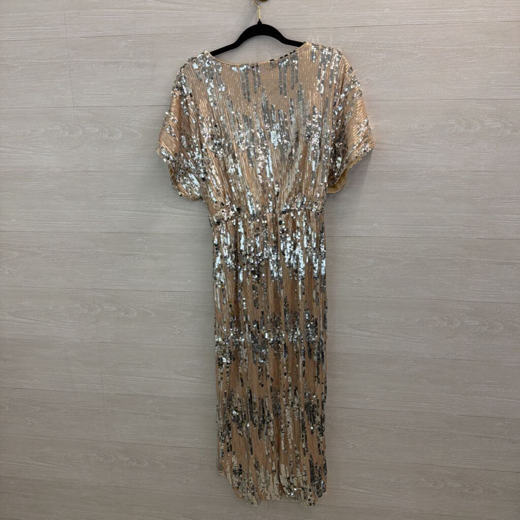 Gold/ Silver Sequin Short Sleeve Dress XXL