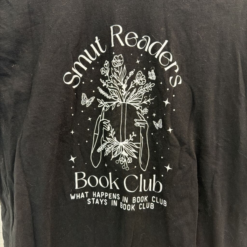 Black/ White Smut Readers Book Club Short Sleeve Graphic Tee Large