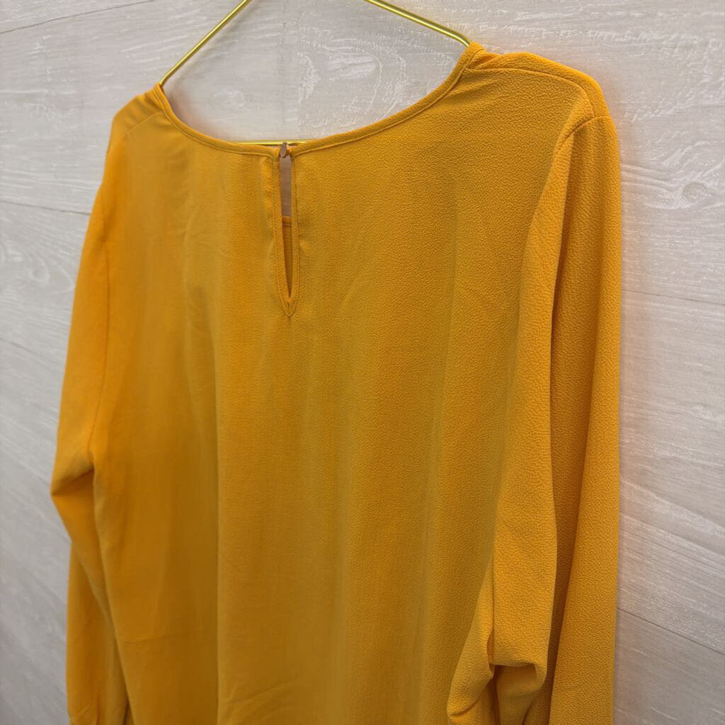 Yellow Lace Detail Long Sleeve Top Large