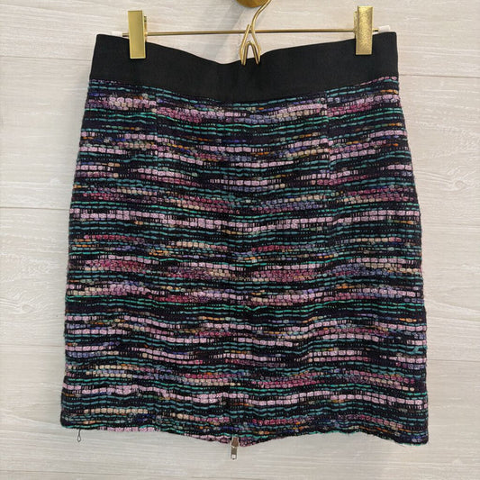 Milly Black/ Multi Metallic Striped Mini Skirt 4