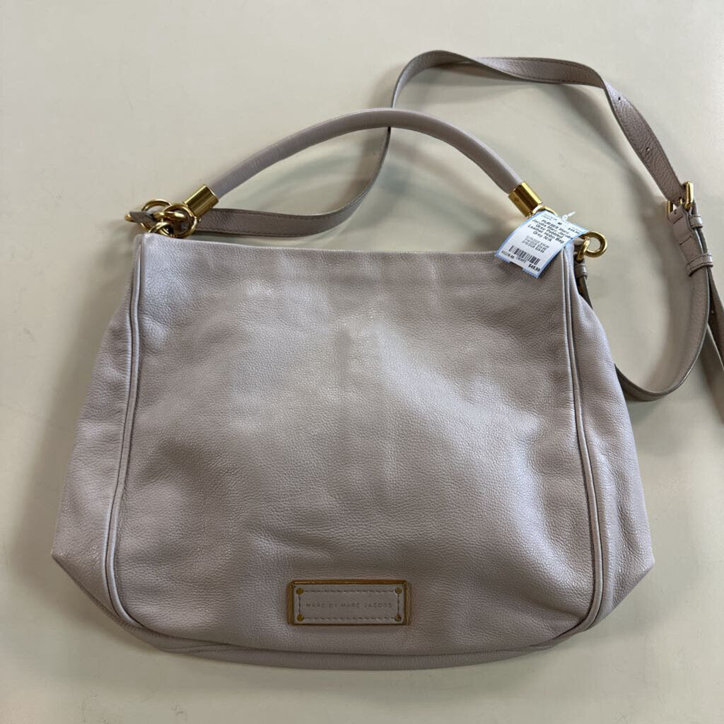 Marc Jacobs Grey Pebbled Leather Hobo Bag