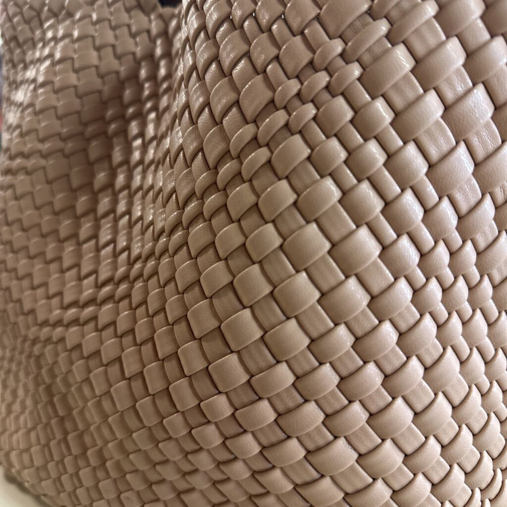 Brown Woven Leather Purse With Small Pouch