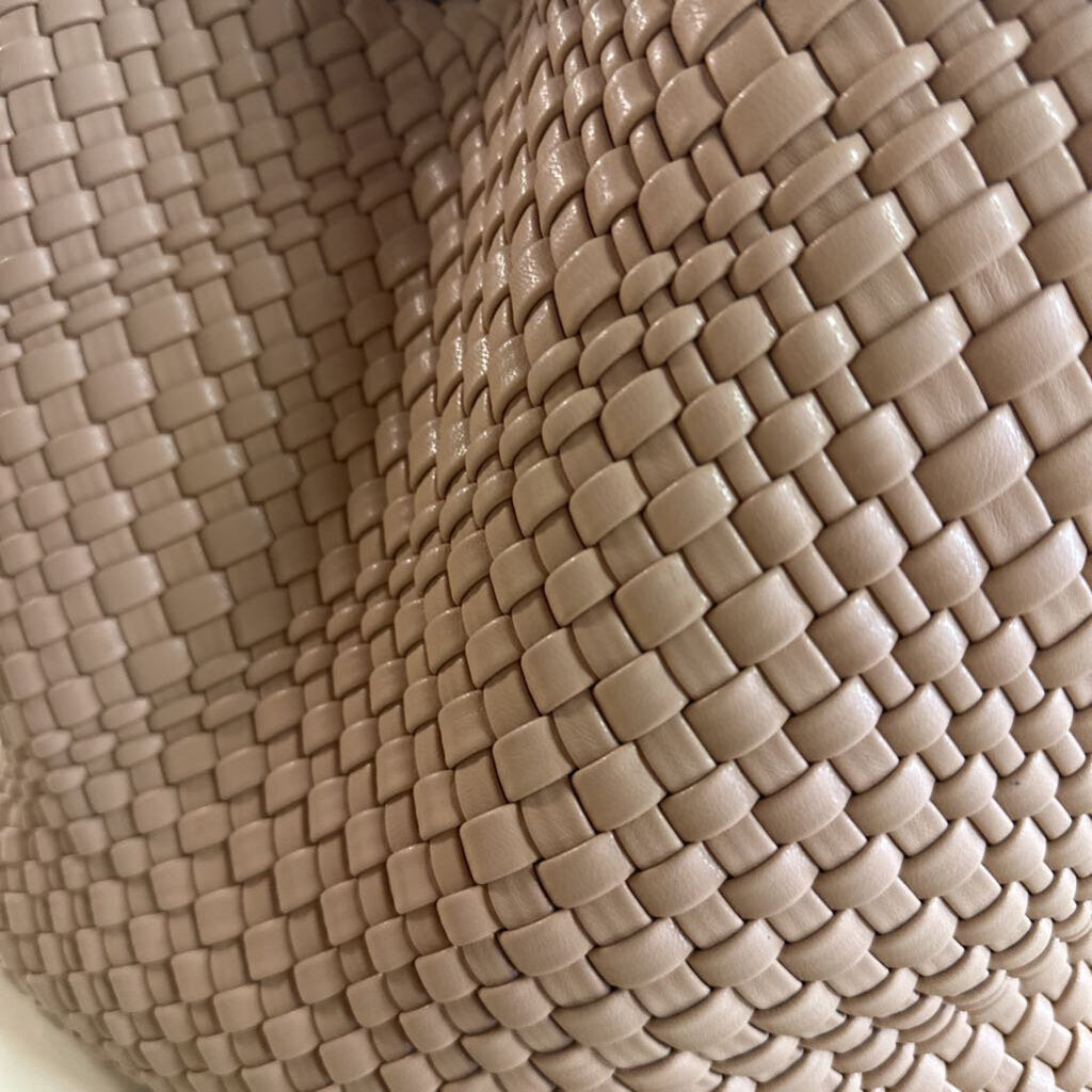 Brown Woven Leather Purse With Small Pouch