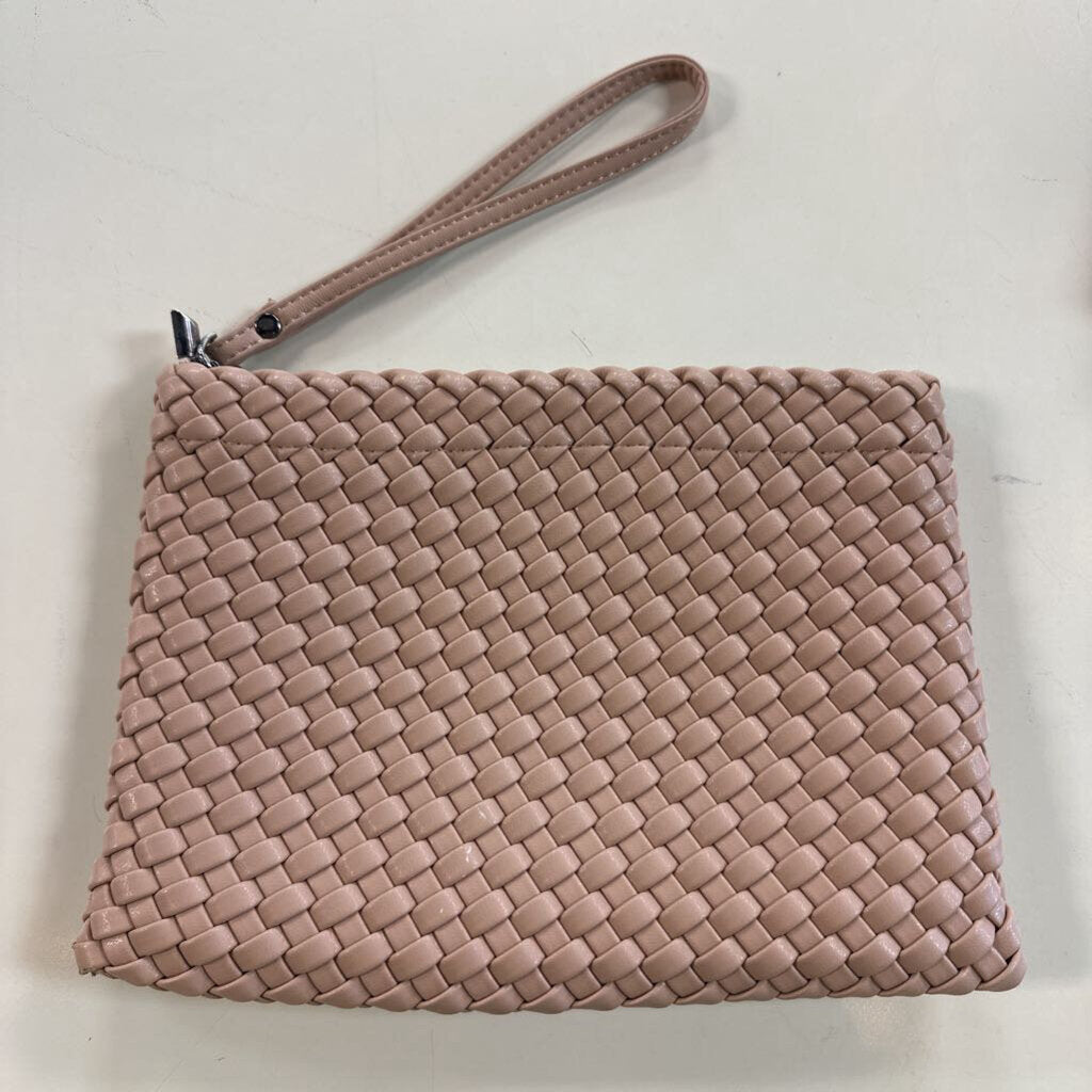 Brown Woven Leather Purse With Small Pouch