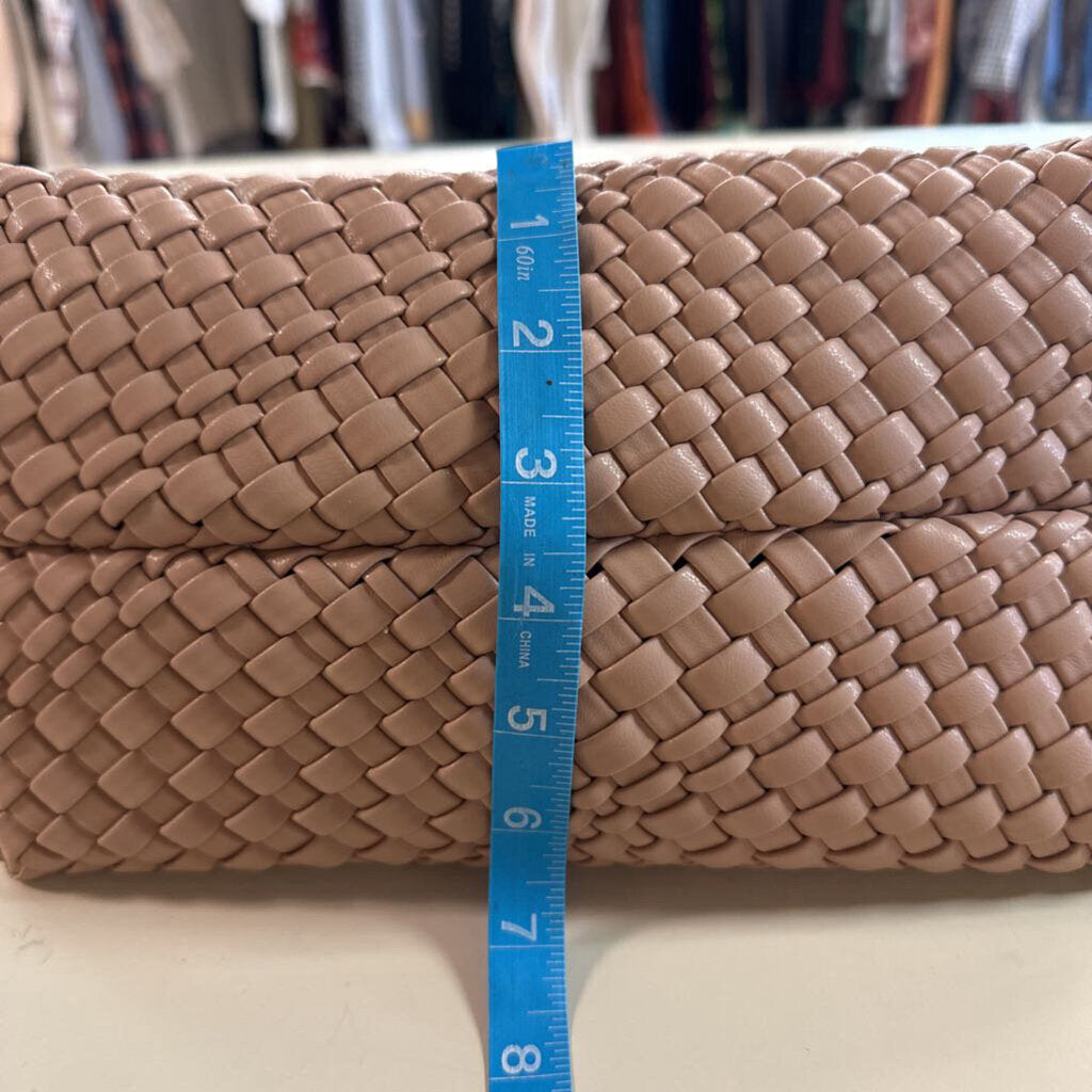 Brown Woven Leather Purse With Small Pouch