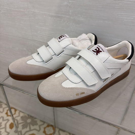 Sam Edelman White/ Black Leather Talia Sneakers 8.5