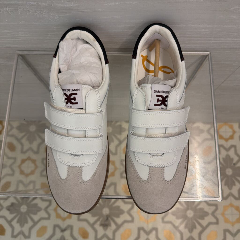 Sam Edelman White/ Black Leather Talia Sneakers 8.5