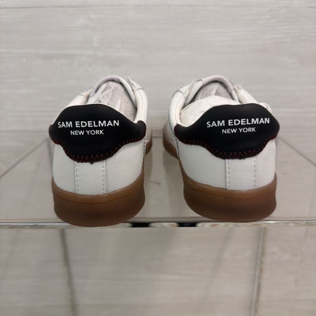 Sam Edelman White/ Black Leather Talia Sneakers 8.5