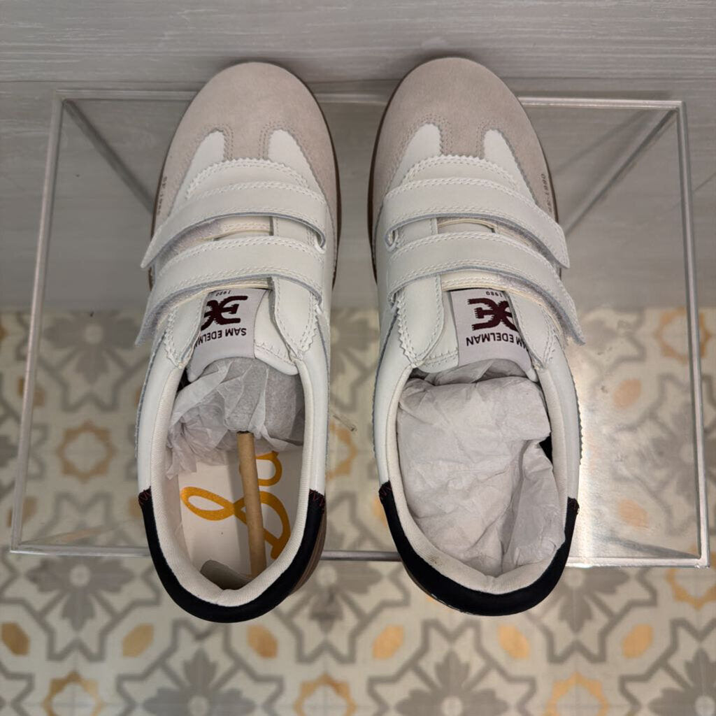 Sam Edelman White/ Black Leather Talia Sneakers 8.5