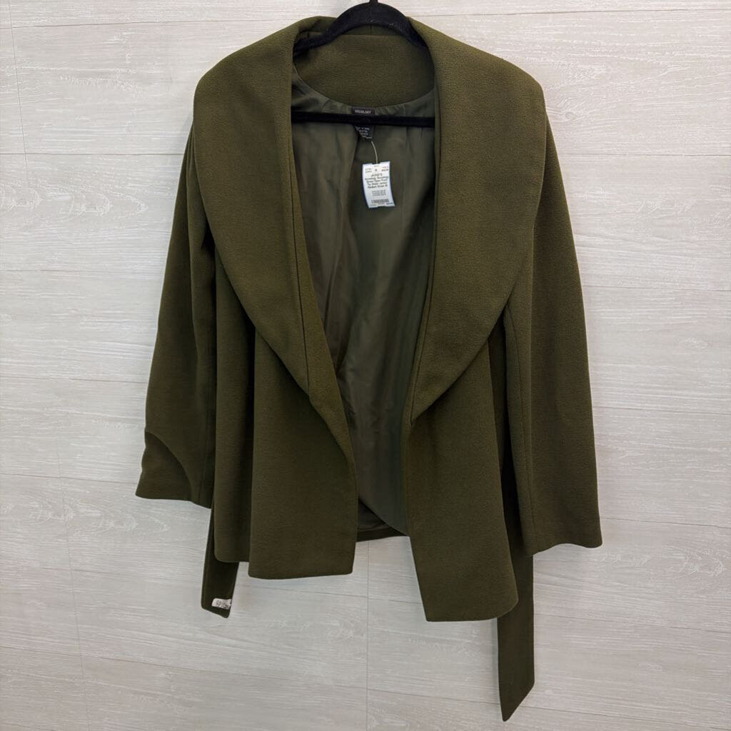 Sociology Green Open Front Tie Waist Jacket Medium