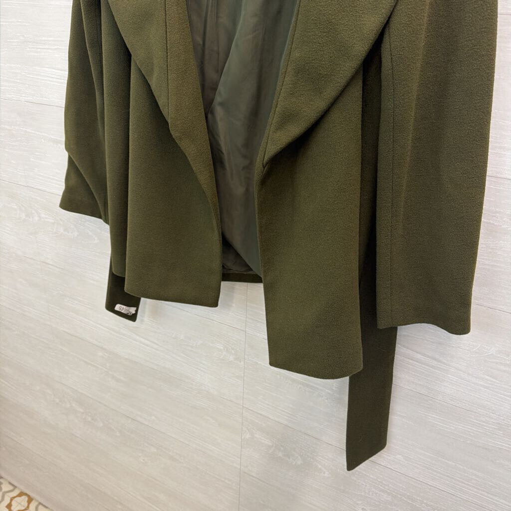 Sociology Green Open Front Tie Waist Jacket Medium