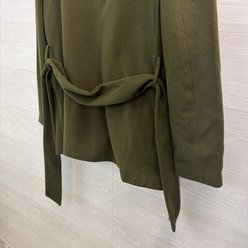 Sociology Green Open Front Tie Waist Jacket Medium