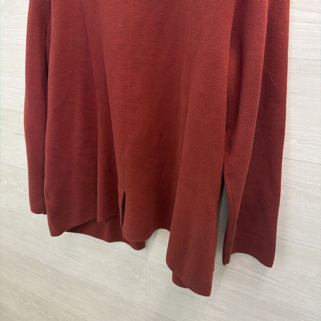 J Crew Brick Red Textured Sweater Jacket Extra Large