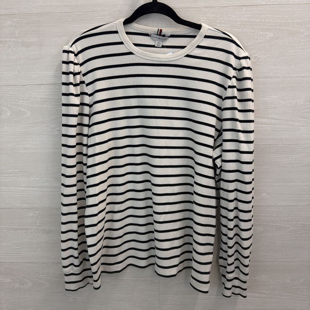 Tommy Hilfiger Black/ White Striped Long Sleeve Top XXL