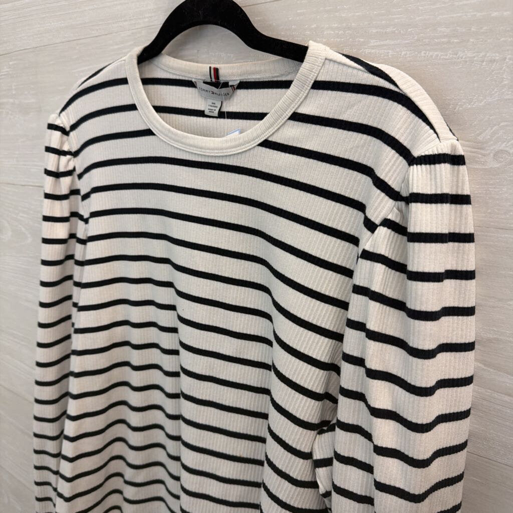 Tommy Hilfiger Black/ White Striped Long Sleeve Top XXL