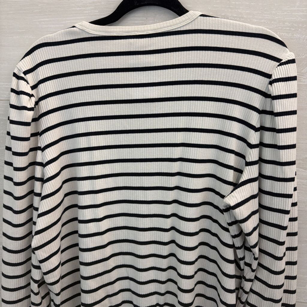 Tommy Hilfiger Black/ White Striped Long Sleeve Top XXL