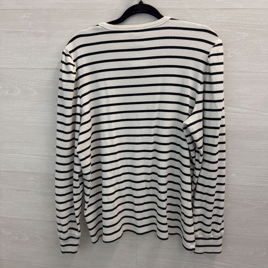 Tommy Hilfiger Black/ White Striped Long Sleeve Top XXL