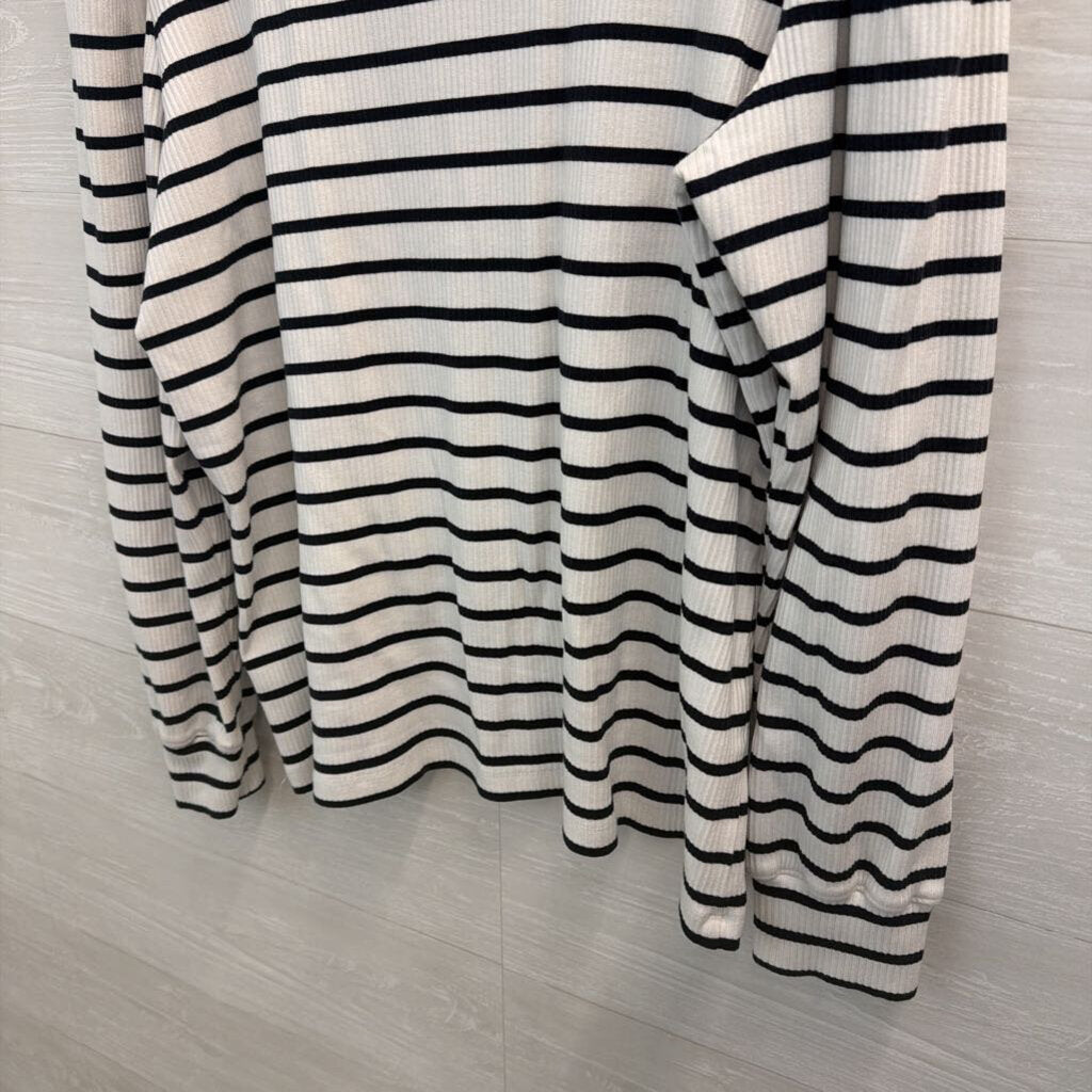 Tommy Hilfiger Black/ White Striped Long Sleeve Top XXL