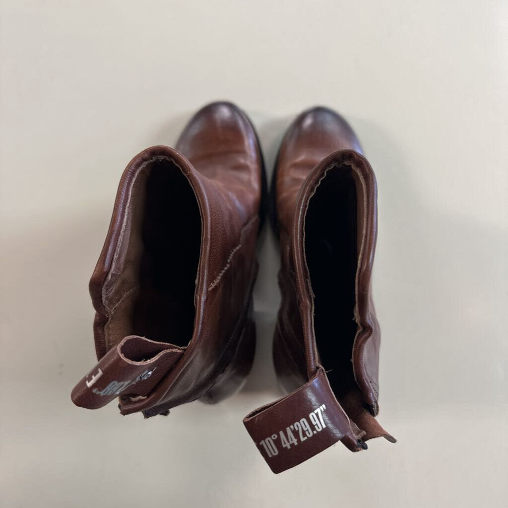 AS 98 Brown Leather Heeled Calf Boots 39