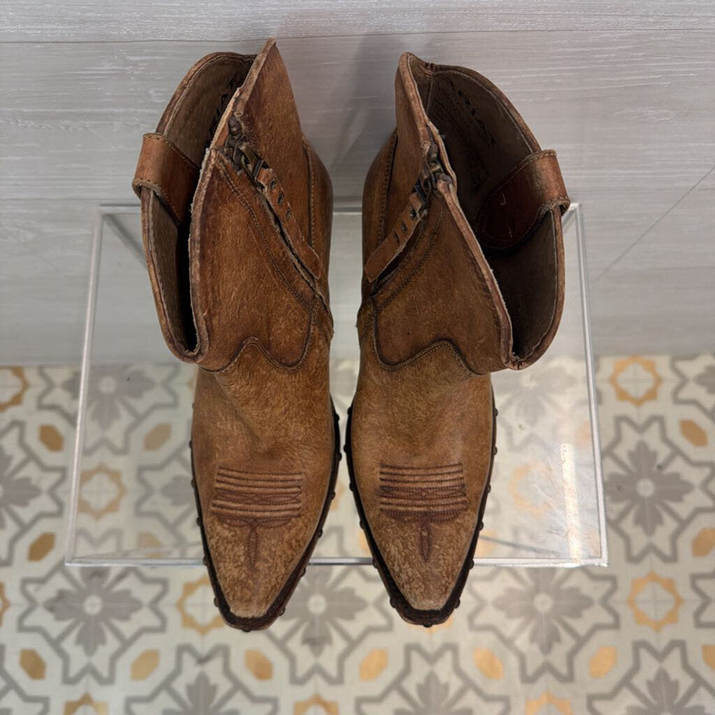 Ariat Brown Leather Ankle Western Boots 9