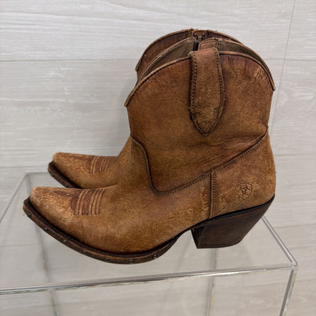Ariat Brown Leather Ankle Western Boots 9