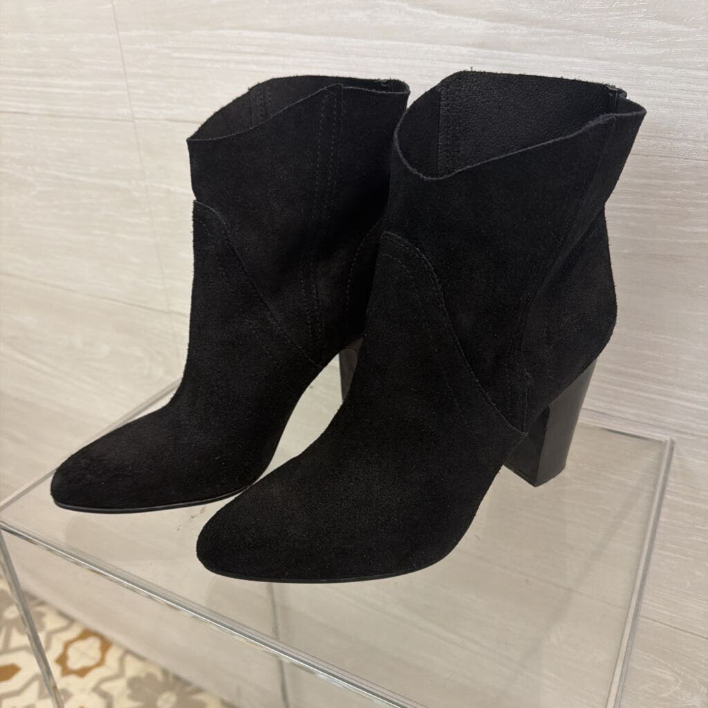 Vince Camuto Black Suede Leather Ankle Booties 8.5