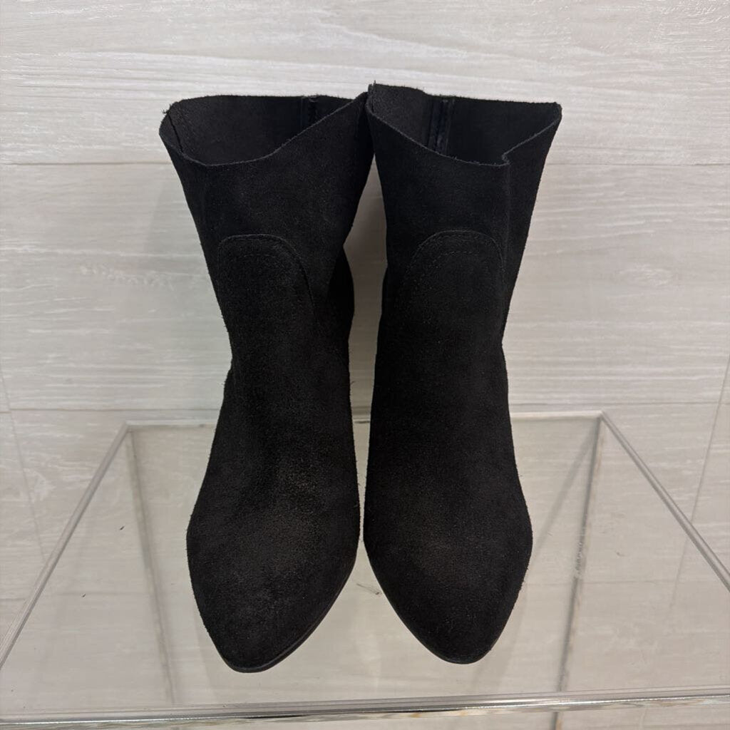 Vince Camuto Black Suede Leather Ankle Booties 8.5