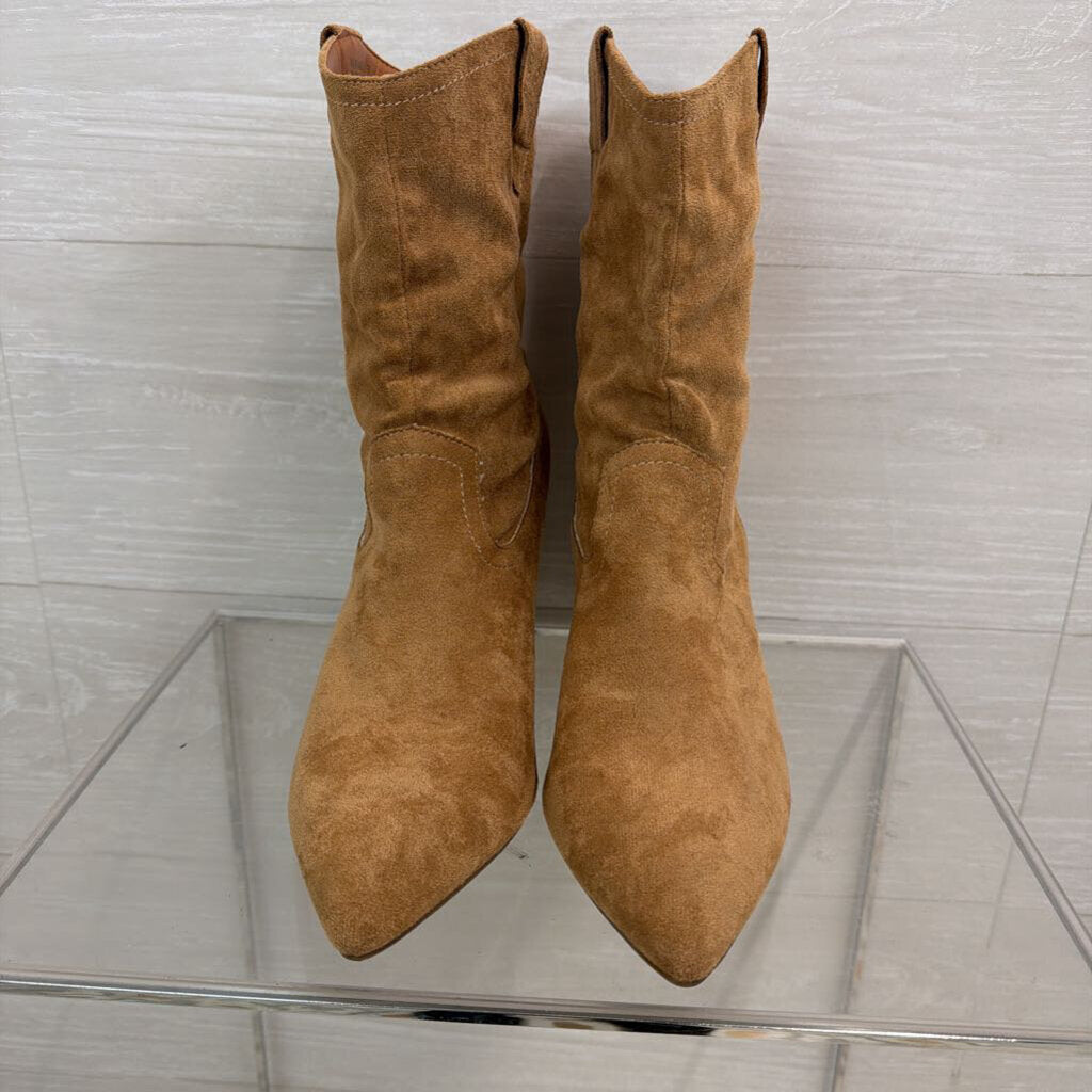 Vici Brown Suede Point Toe Booties 9