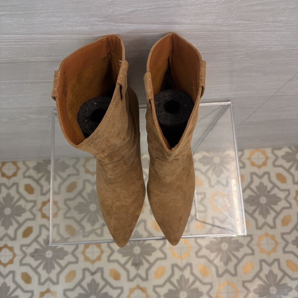 Vici Brown Suede Point Toe Booties 9