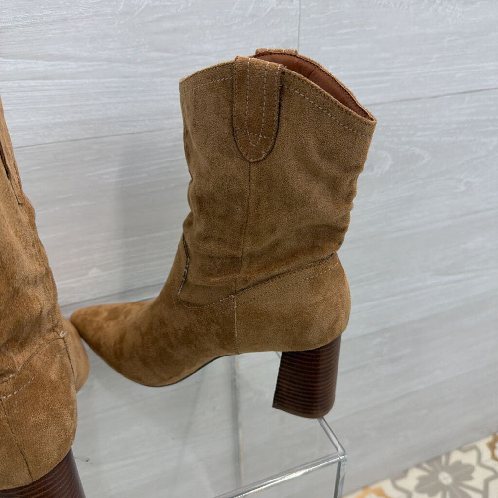 Vici Brown Suede Point Toe Booties 9