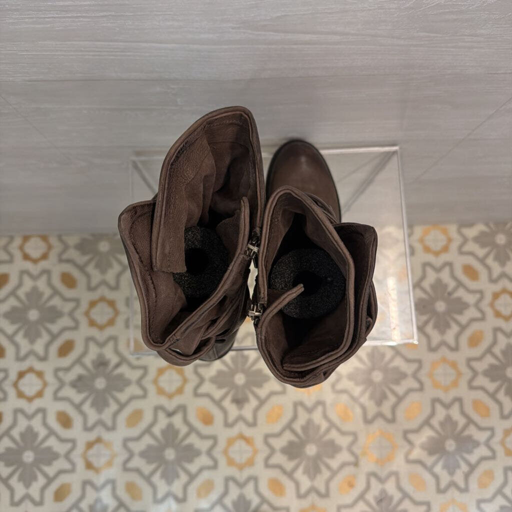 AS 98 Brown Leather Judd Zipper Boots 39