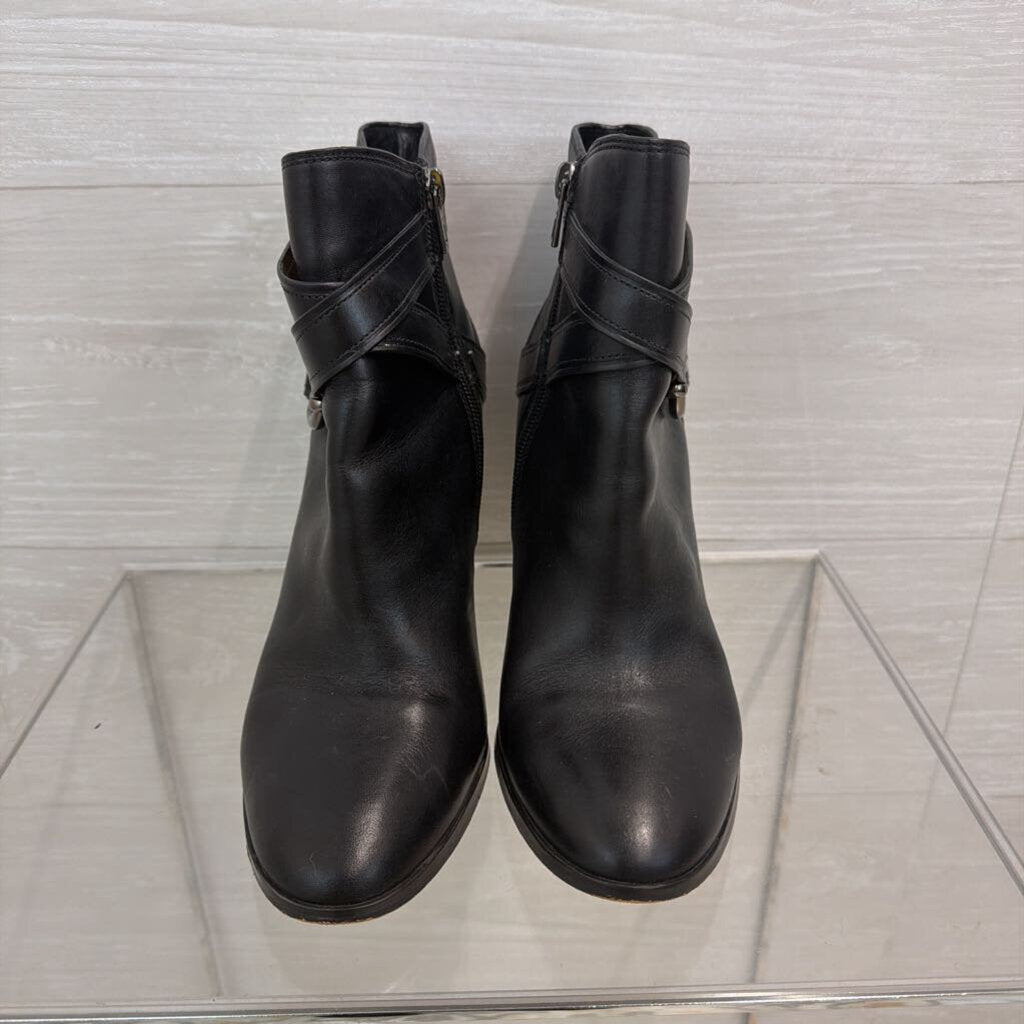 Coach Black Leather Alessandra Ankle Booties 9