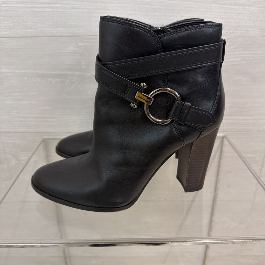 Coach Black Leather Alessandra Ankle Booties 9
