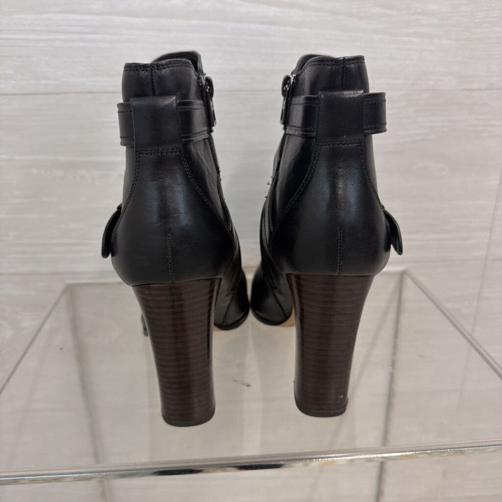 Coach Black Leather Alessandra Ankle Booties 9