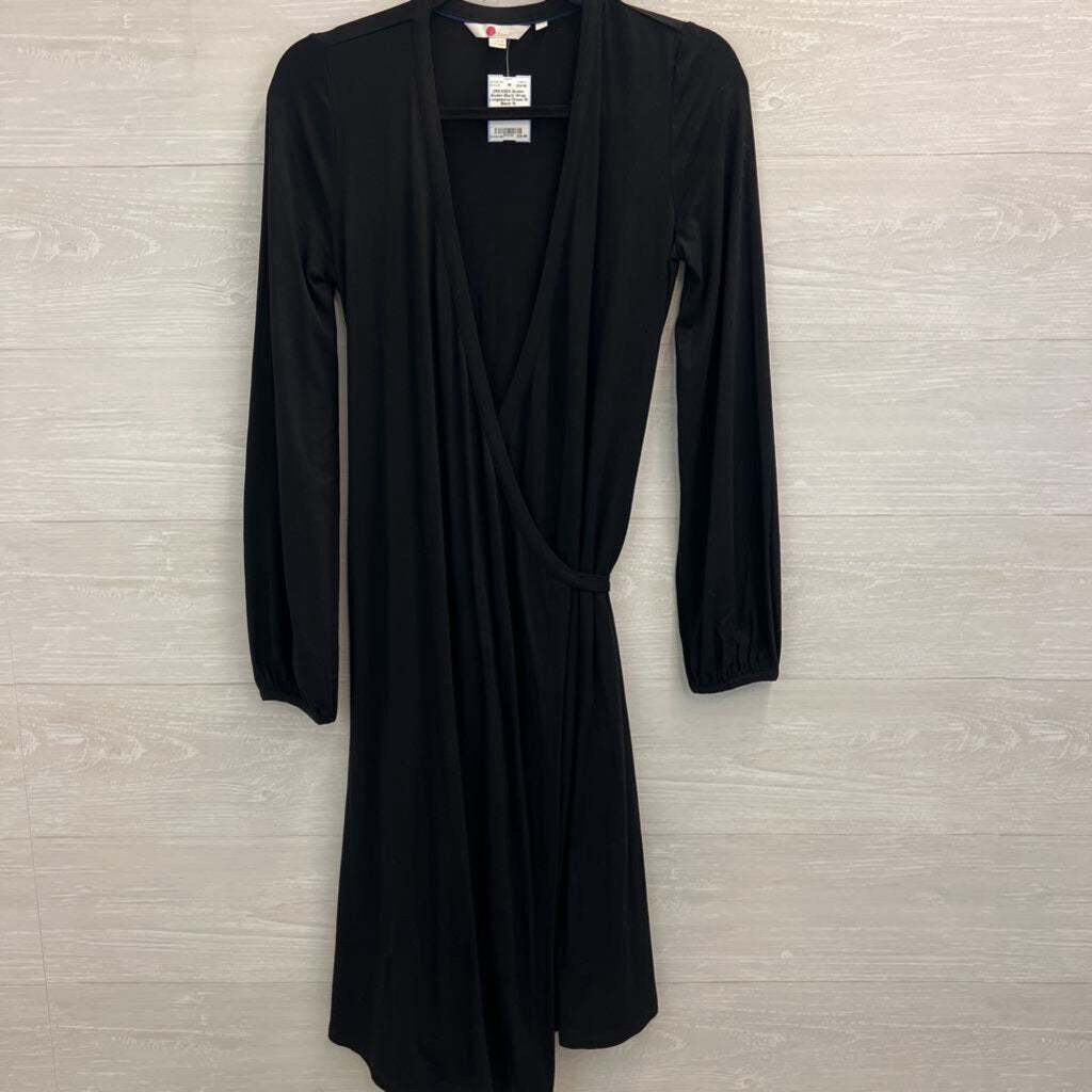 Boden Black Wrap Longsleeve Dress 10