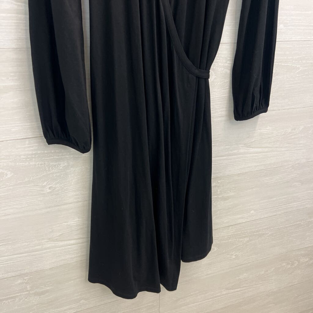 Boden Black Wrap Longsleeve Dress 10