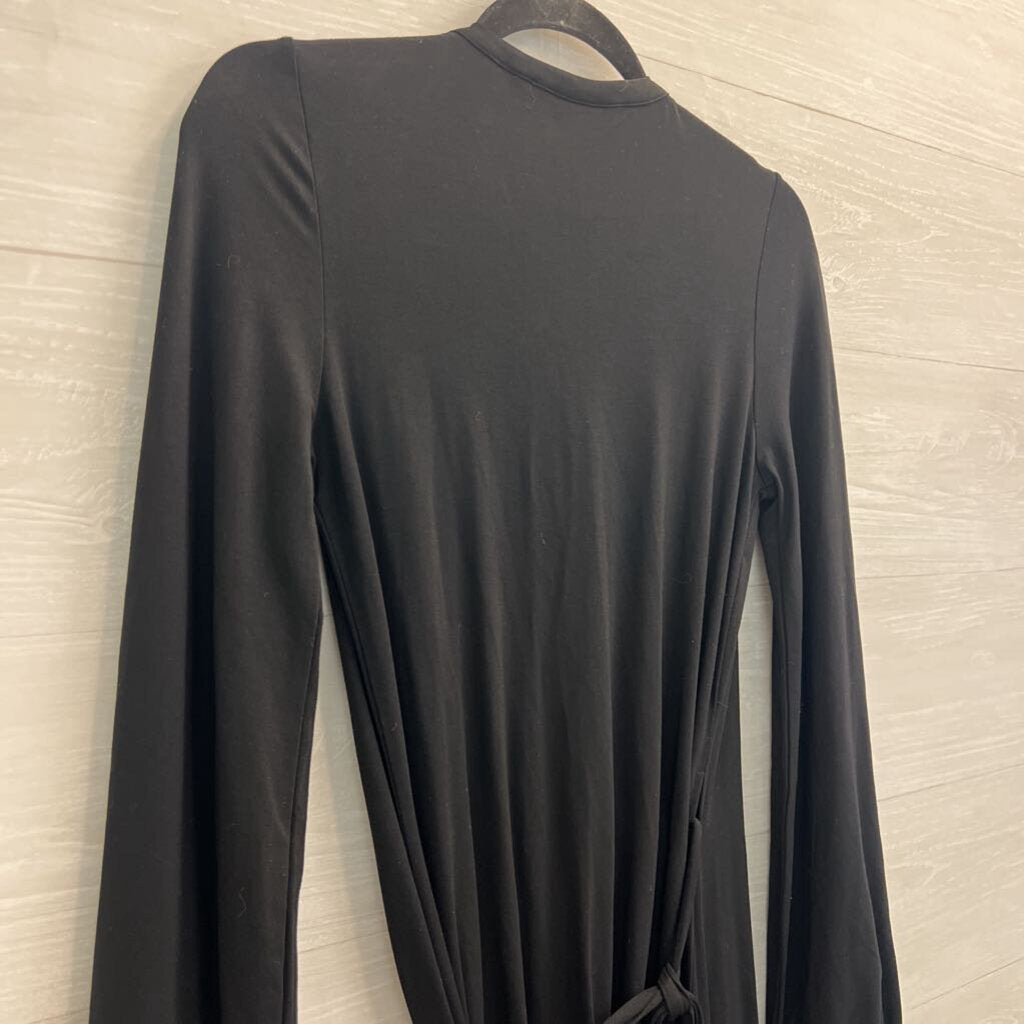 Boden Black Wrap Longsleeve Dress 10