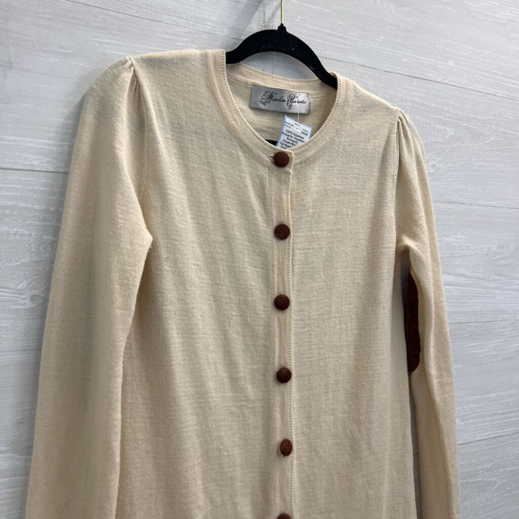 Hopeless Romantic Cream/Brown Cardigan Medium