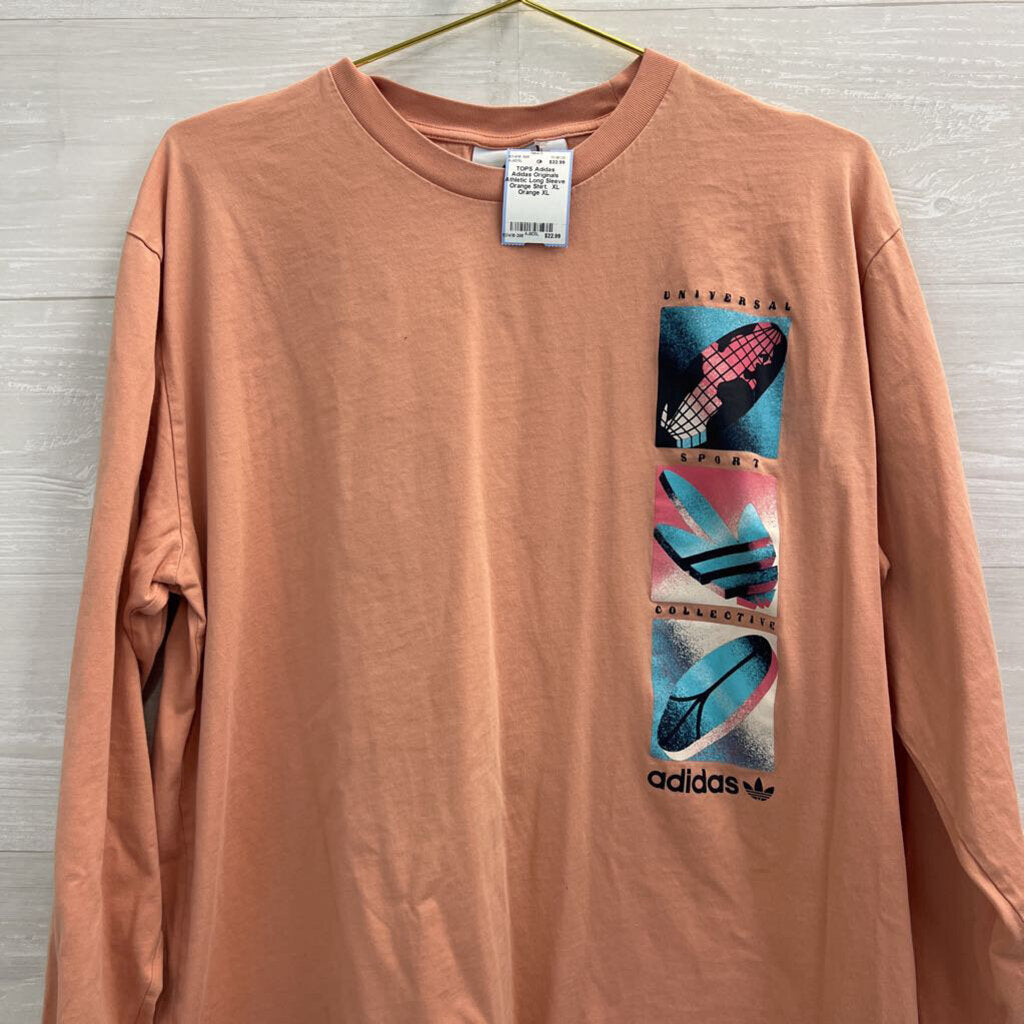 Adidas Originals Athletic Long Sleeve Orange Shirt. XL