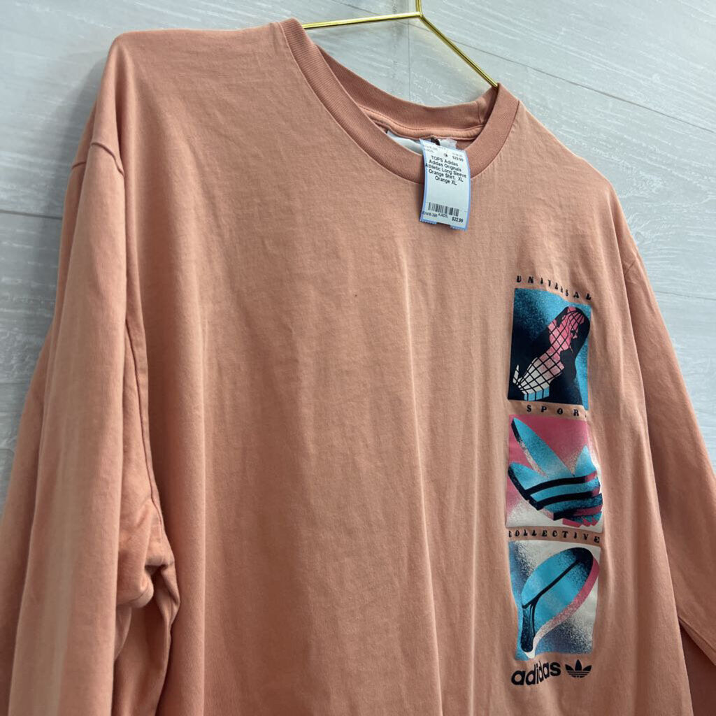Adidas Originals Athletic Long Sleeve Orange Shirt. XL