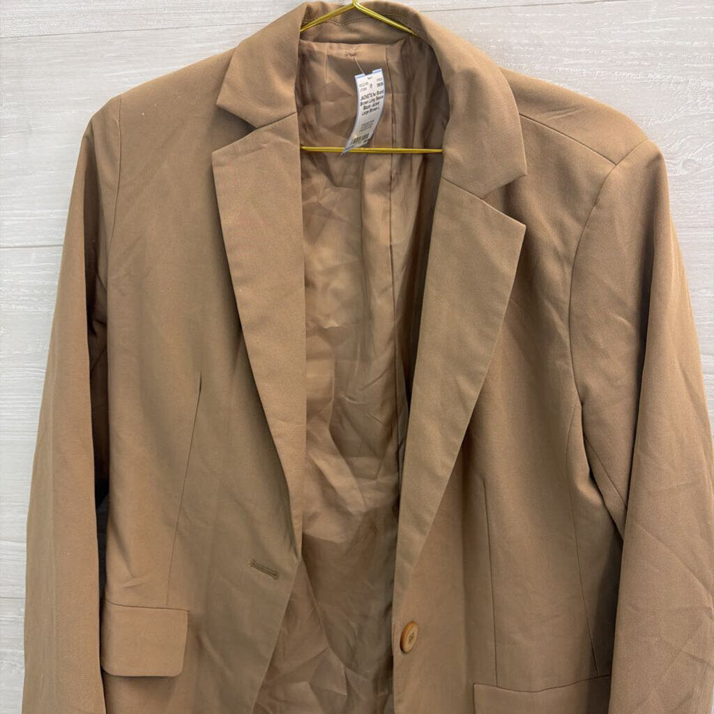 Brown Long Sleeve Blazer Jacket Large