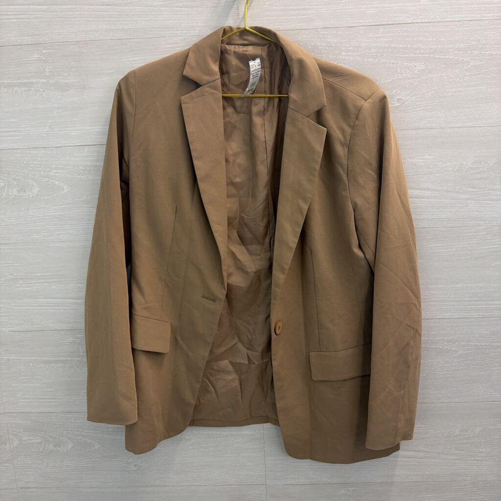 Brown Long Sleeve Blazer Jacket Large