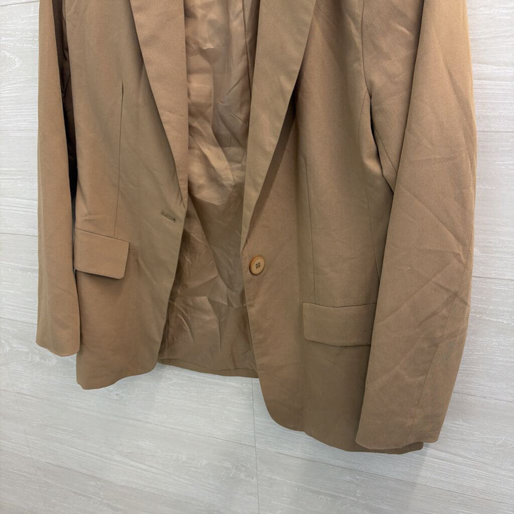 Brown Long Sleeve Blazer Jacket Large