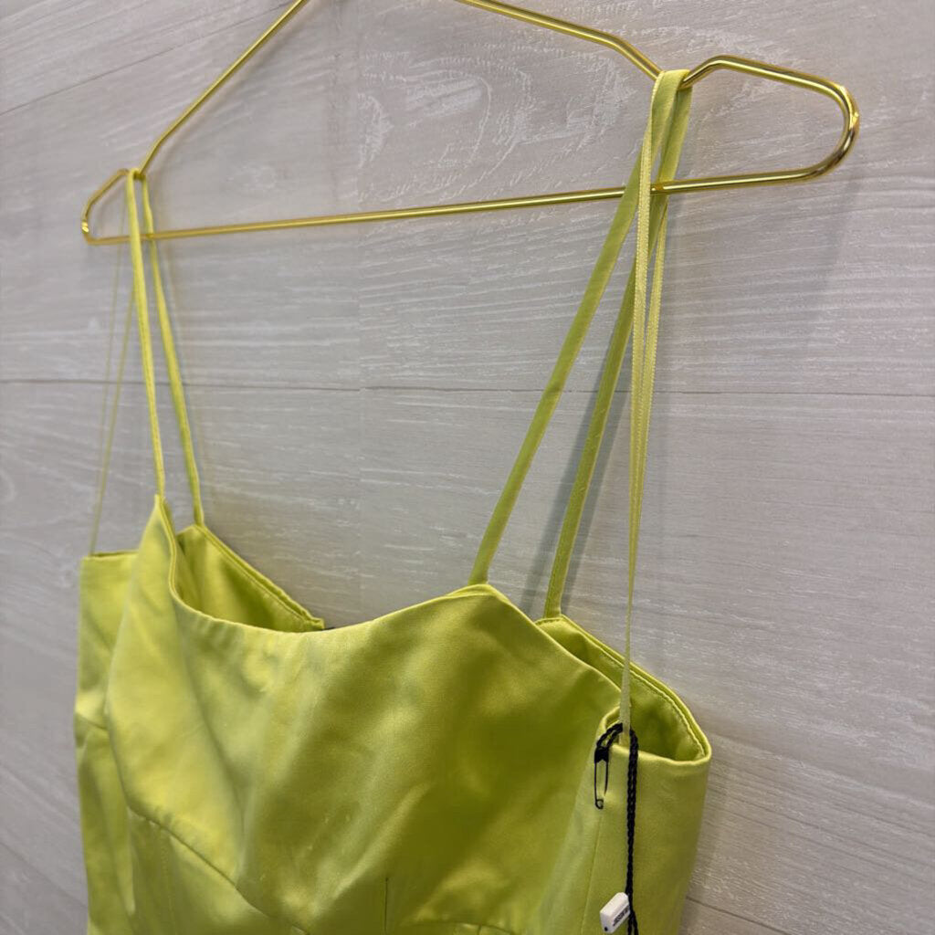 Jason Wu Green Silky Cropped Corset Tank Top Medium